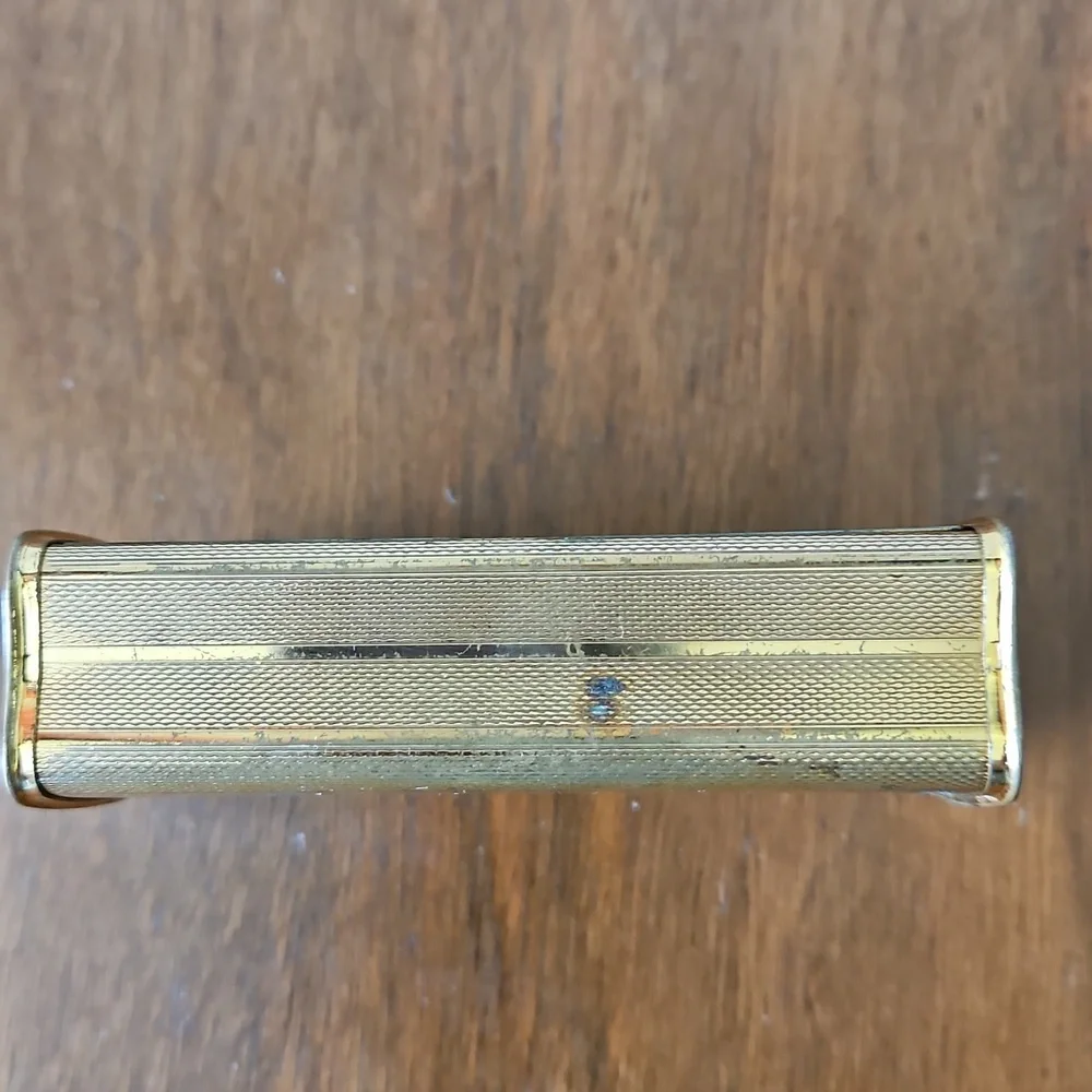 Vintage Metal Trinket Box With Green Lid